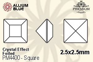 PREMIUM Square Fancy Stone (PM4400) 2.5x2.5mm - Crystal Effect With Foiling - 關閉視窗 >> 可點擊圖片