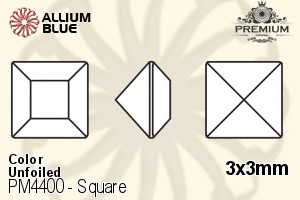 PREMIUM Square Fancy Stone (PM4400) 3x3mm - Color Unfoiled - 关闭视窗 >> 可点击图片