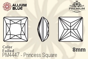 PREMIUM CRYSTAL Princess Square Fancy Stone 8mm Aqua F