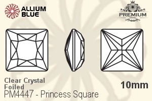 PREMIUM Princess Square Fancy Stone (PM4447) 10mm - Clear Crystal With Foiling