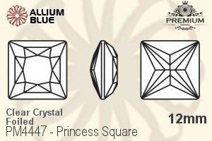 PREMIUM CRYSTAL Princess Square Fancy Stone 12mm Crystal F