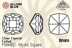 PREMIUM Mystic Square Fancy Stone (PM4460) 8mm - Clear Crystal With Foiling - Haga Click en la Imagen para Cerrar