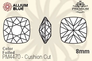 PREMIUM CRYSTAL Cushion Cut Fancy Stone 8mm Light Siam F