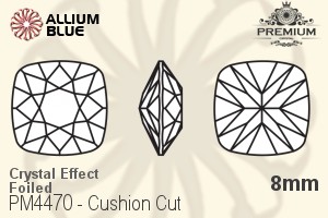 PREMIUM CRYSTAL Cushion Cut Fancy Stone 8mm Crystal Heliotrope F