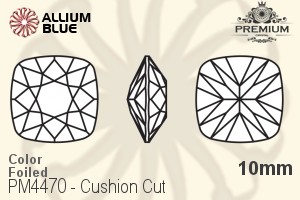 PREMIUM CRYSTAL Cushion Cut Fancy Stone 10mm Black Diamond F