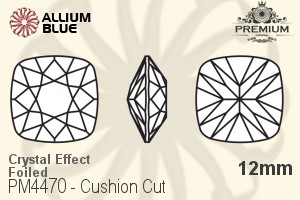 PREMIUM CRYSTAL Cushion Cut Fancy Stone 12mm Crystal Phantom Shine F
