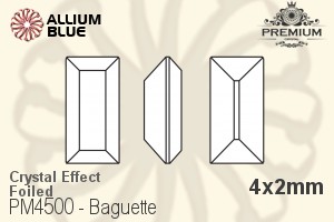 PREMIUM CRYSTAL Baguette Fancy Stone 4x2mm Crystal Aurore Boreale F