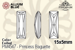 PREMIUM CRYSTAL Princess Baguette Fancy Stone 15x5mm Light Peach F