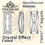 PREMIUM Princess Baguette Fancy Stone (PM4547) 15x5mm - Crystal Effect With Foiling