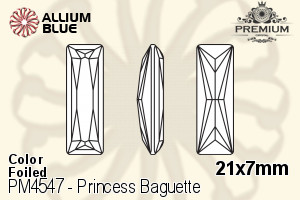 PREMIUM CRYSTAL Princess Baguette Fancy Stone 21x7mm Light Peach F