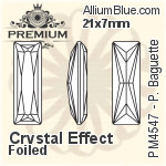 PREMIUM Princess Baguette Fancy Stone (PM4547) 21x7mm - Crystal Effect With Foiling