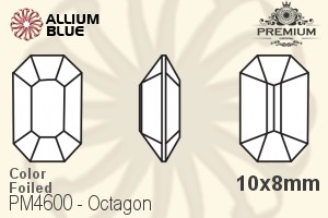 PREMIUM CRYSTAL Octagon Fancy Stone 10x8mm Black Diamond F