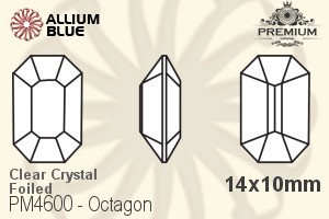 PREMIUM CRYSTAL Octagon Fancy Stone 14x10mm Crystal F