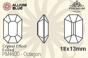 PREMIUM CRYSTAL Octagon Fancy Stone 18x13mm Crystal Violet Blue F