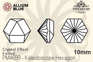 PREMIUM CRYSTAL Kaleidoscope Hexagon Fancy Stone 10mm Crystal Phantom Shine F