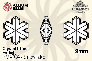 PREMIUM CRYSTAL Snowflake Fancy Stone 8mm Crystal Silver Night F