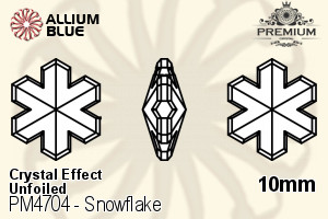 PREMIUM Snowflake Fancy Stone (PM4704) 10mm - Crystal Effect Unfoiled - Click Image to Close