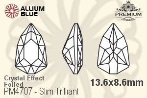 PREMIUM Slim Trilliant Fancy Stone (PM4707) 13.6x8.6mm - Crystal Effect With Foiling - Haga Click en la Imagen para Cerrar