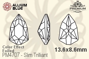 PREMIUM Slim Trilliant Fancy Stone (PM4707) 13.6x8.6mm - Color Effect With Foiling