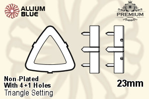 PREMIUM Triangle 石座, (PM4727/S), 縫い穴付き, 23mm, メッキなし 真鍮 - ウインドウを閉じる