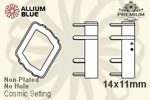 PREMIUM Cosmic 石座, (PM4739/S), 縫い穴なし, 14x11mm, メッキなし 真鍮
