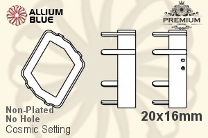 PREMIUM Cosmic Setting (PM4739/S), No Hole, 20x16mm, Unplated Brass