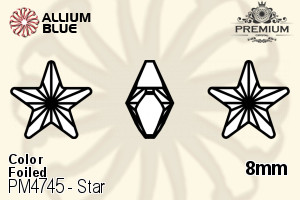 PREMIUM CRYSTAL Star Fancy Stone 8mm Aqua F