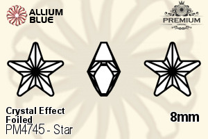 PREMIUM CRYSTAL Star Fancy Stone 8mm Crystal Golden Shadow F