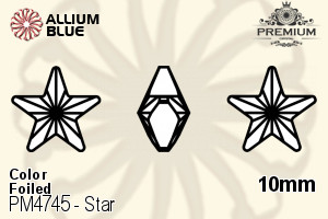 PREMIUM CRYSTAL Star Fancy Stone 10mm Light Siam F