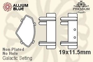 PREMIUM Galactic Setting (PM4757/S), No Hole, 19x11.5mm, Unplated Brass