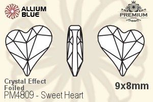 PREMIUM CRYSTAL Sweet Heart Fancy Stone 9x8mm Crystal Heliotrope F