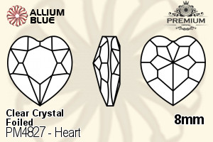 PREMIUM Heart Fancy Stone (PM4827) 8mm - Clear Crystal With Foiling