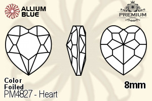 PREMIUM Heart Fancy Stone (PM4827) 8mm - Color With Foiling - 关闭视窗 >> 可点击图片
