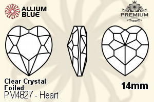 PREMIUM Heart Fancy Stone (PM4827) 14mm - Clear Crystal With Foiling - Haga Click en la Imagen para Cerrar