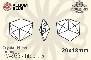 PREMIUM Tilted Dice Fancy Stone (PM4933) 20x18mm - Crystal Effect With Foiling - 关闭视窗 >> 可点击图片