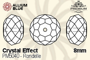 プレミアム Rondelle ビーズ (PM5040) 8mm - クリスタル エフェクト - ウインドウを閉じる