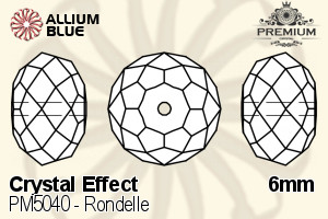 プレミアム Rondelle ビーズ (PM5040) 6mm - クリスタル エフェクト - ウインドウを閉じる