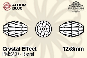 PREMIUM Barrel Bead (PM5200) 12x8mm - Crystal Effect