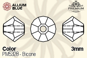 PREMIUM CRYSTAL Bicone Bead 3mm Black Diamond