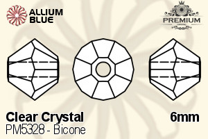 PREMIUM CRYSTAL Bicone Bead 6mm Crystal