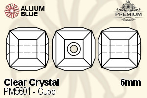 PREMIUM CRYSTAL Cube Bead 6mm Crystal