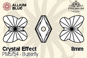 プレミアム Butterfly ビーズ (PM5754) 8mm - クリスタル エフェクト - ウインドウを閉じる