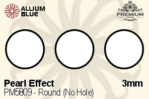 プレミアム ラウンド (No Hole) Crystal パール (PM5809) 3mm - パール Effect