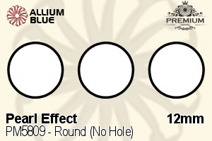プレミアム ラウンド (No Hole) Crystal パール (PM5809) 12mm - パール Effect