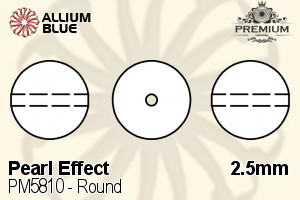 プレミアム ラウンド Crystal パール (PM5810) 2.5mm - パール Effect