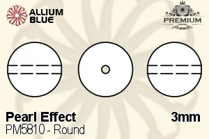 プレミアム ラウンド Crystal パール (PM5810) 3mm - パール Effect