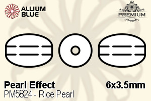 PREMIUM Rice Pearl Crystal Pearl (PM5824) 6x3.5mm - Pearl Effect - ウインドウを閉じる