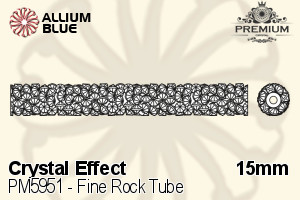 PREMIUM CRYSTAL Fine Rock Tube Bead 15mm Crystal Golden Shadow