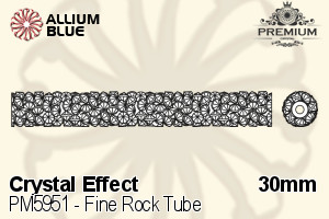 PREMIUM CRYSTAL Fine Rock Tube Bead 30mm Crystal Silver Night