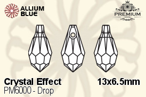 プレミアム Drop ペンダント (PM6000) 13x6.5mm - クリスタル エフェクト